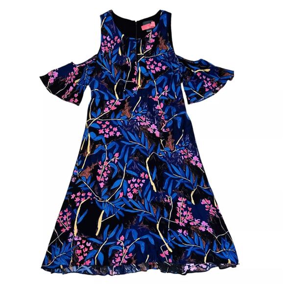 Anthropologie Maeve Elia Dress Floral Cold Shoulder - Picture 3 of 5